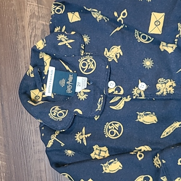 PBK Pottery Barn Kids Wizarding World Harry Potter Navy Pajamas 2 Toddler - Picture 2 of 4